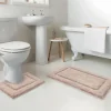 Lot x2 tapis bain beige