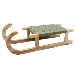 Luge bois et tresse vert