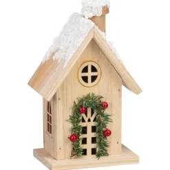 Maison en bois avec led h18cm