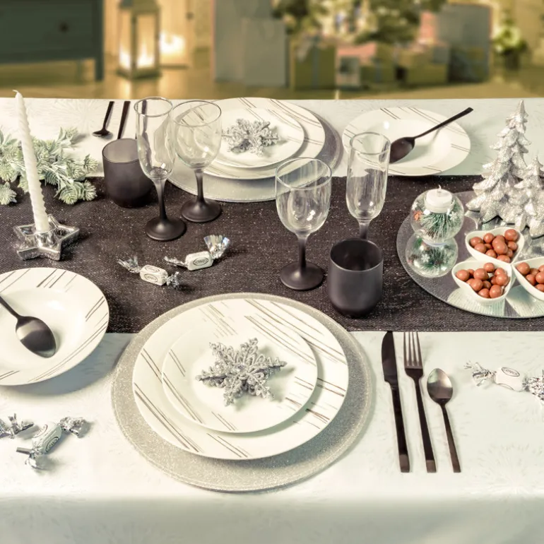 Menagere 16pcs inox noir manche