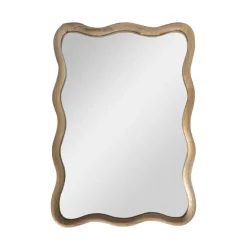 Miroir bord ondules bois