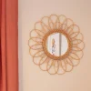 Miroir fleur rotin