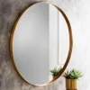 Miroir rond dore 80cm