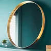 Miroir rond dore 50cm