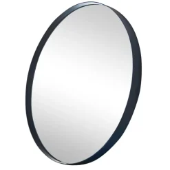 Miroir rond metal noir