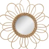 Miroir rotin fleur