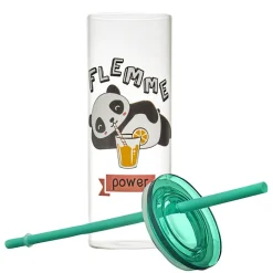 Mug en verre avec paille 45cl ka