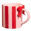 Mug rose et rouge cotele noeud