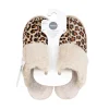 Mule leopard contour effet fourr