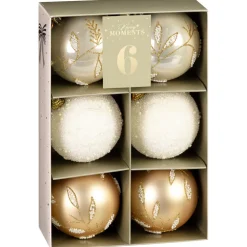 Pack 6 boules noel luxe champagn