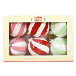 Pack de 6 boules 12cm multi coul