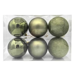Pack de 6 boules 15cm vert