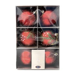 Pack de 6 boules 80mm rouge