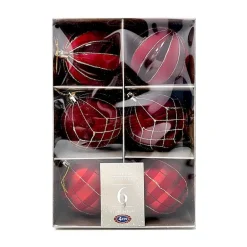 Pack de 6 boules 80mm rouge