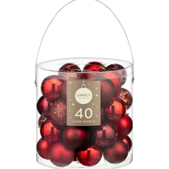 Pack de 40 boules 50mm rouge