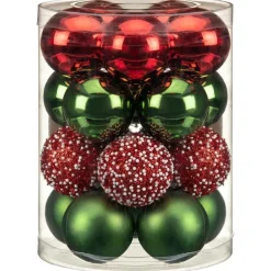Pack de 20 boules 60mm vert et r