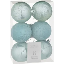 Pack de 6 boules noel luxe bleu