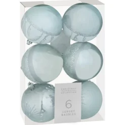 Pack de 6 boules noel luxe bleu