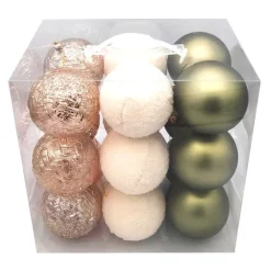 Pack de 18 boules vert et champa