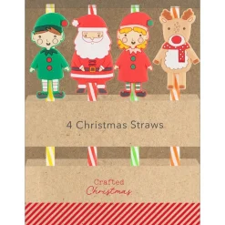 Pack de 4 pailles noel