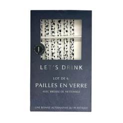 Paille en verre x6 + nettoyeur