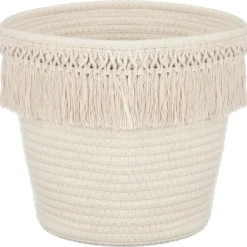 Panier blanc casse avec franges