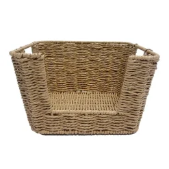 Panier tresse carre naturel