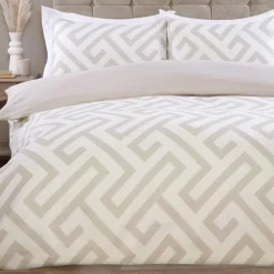 Parure 200x200 geo beige piping