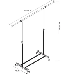 Penderie 1 barre extensible