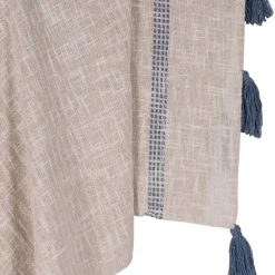 Plaid coton pompons 130x160cm