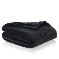 Plaid gaufre 150x200cm noir