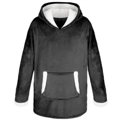 Plaid hoodie noir simply cosy