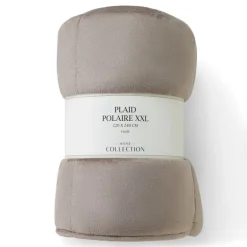Plaid polaire xxl 220x240cm taup