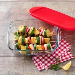 Plat rect avec couvercle 23x15cm