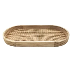 Plateau rotin bois nature