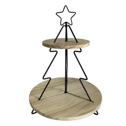 Plateaux en bois avec sapin meta