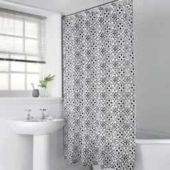 Rideau de douche geometrique