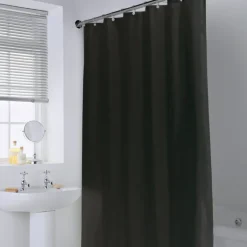 Rideau de douche polyester noir