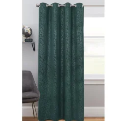 Rideau velours cotele feuilles 1