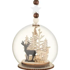 Scene de noel en bois en verre l