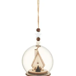 Scene de noel en bois en verre l