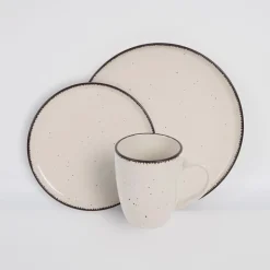 Service 12 pieces naturel creme