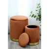 Set 2 poufs velours moka