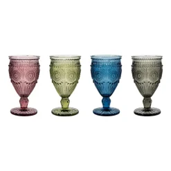 Set 4 verres a vin colores strie