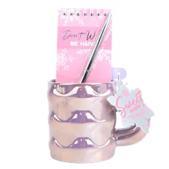 Set mug embosse carnet et stylo