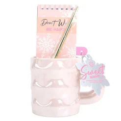 Set mug embosse carnet et stylo