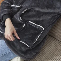 Sweat plaid chauffant gris