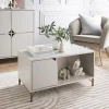 Table basse creme pieds dores