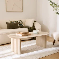 Table basse effet travertin anay