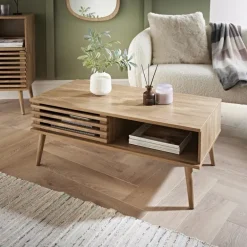 Table basse portes coulissantes